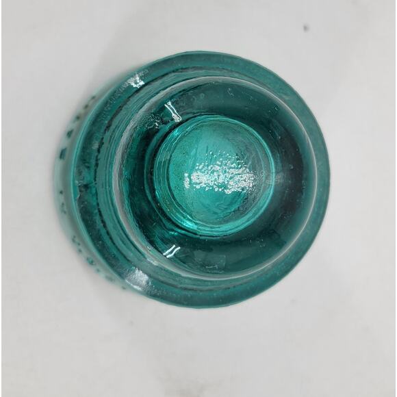 CD 154 Hemingray 42 Hemi Aqua Antique Glass Telegraph Insulator ROUND - Picture 6 of 6